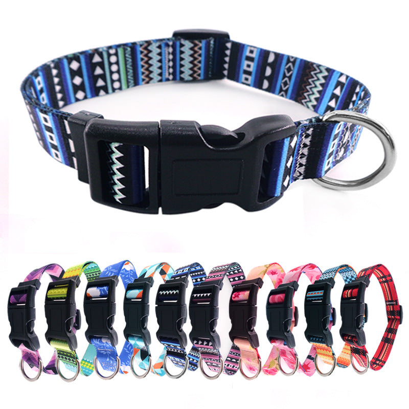 Pet Collar Colorful Pattern 4per pack (Random Colors)