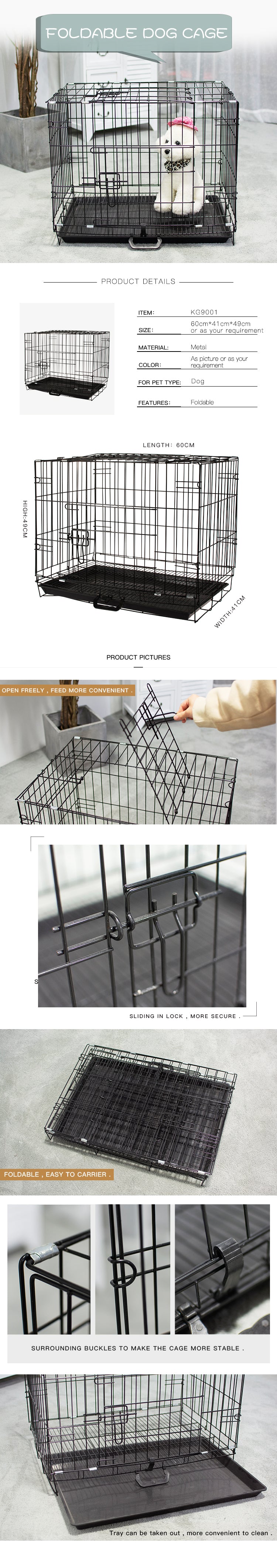 Pet Foldable Cage with Removable Tray