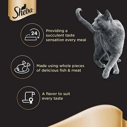Sheba Tuna and Salmon in Gravy Wet Cat Food 5+1 FREE 6X85G