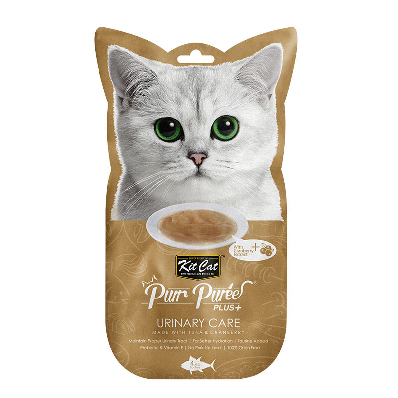 Kit Cat Purr Puree Plus+ Tuna & Cranberry (Urinary Care) 4x15g