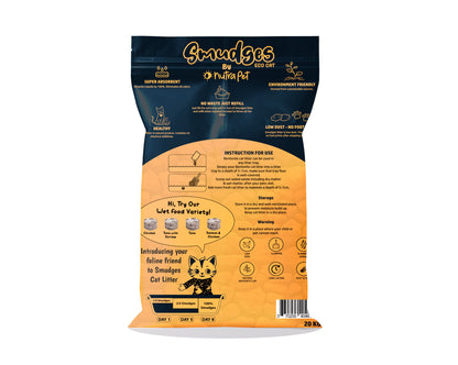 Smudges Eco cat Bentonite Clumping Cat Litter 20 Kgs-Lavender Scented