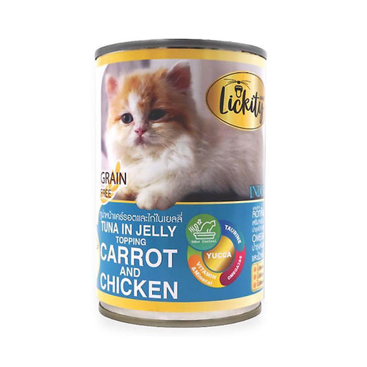 Lickity Canned Cat Wet Food Tuna in Jelly with Chicken 400gm