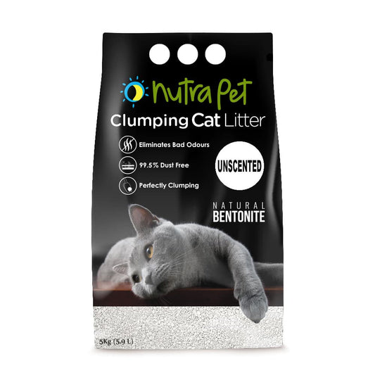 Nutrapet bentonite natural white compact clumping cat litter 5kg