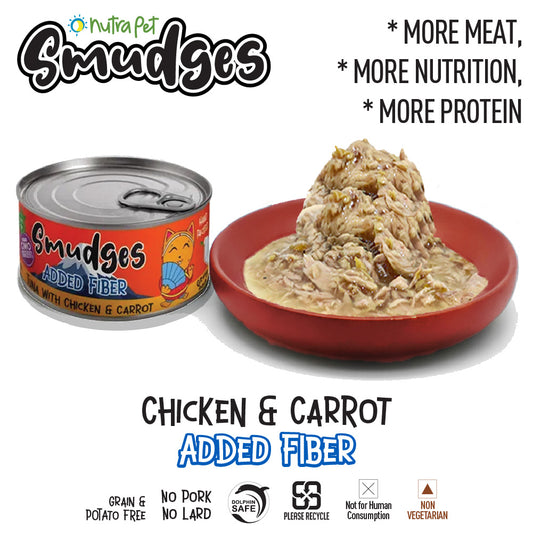 Smudges Adult Cat Tuna Flakes With Chicken & Carrot in Gravy 80g