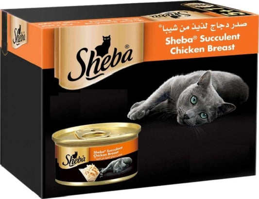 Sheba Succulent Chicken Breast Wet Cat Food 5+1 FREE 6X85G